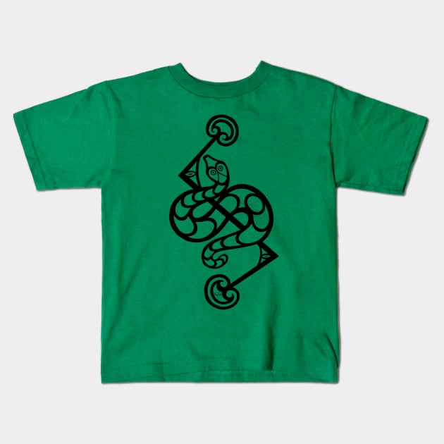 Pictish Snake stone carving design Kids T-Shirt by patfish
